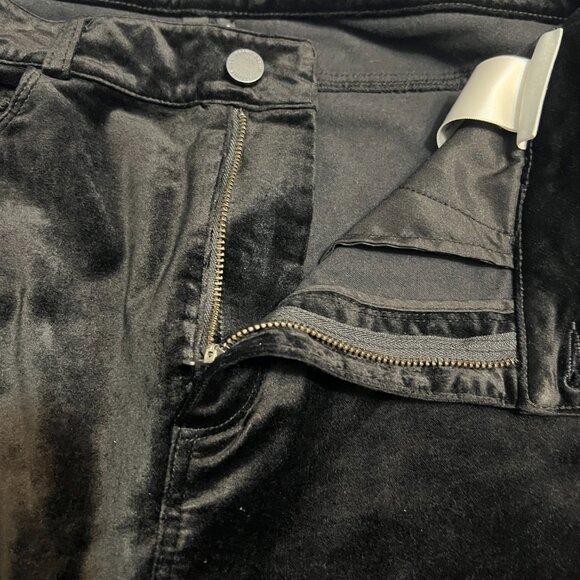 Paige Hoxton Black Velvet Jeans Size 30 Skinny Mid Rise Soft Stretch Pants Women - Picture 3 of 11
